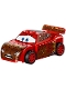 Minifig No: crs007  Name: Lightning McQueen - Red, Splashed in Mud
