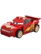 Minifig No: crs095  Name: Lightning McQueen - Piston Cup Hood, White and Gold Wheels, Red 2 x 8 Plate, 3 Green 1 x 2 Plates