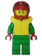 Minifig No: cty0002  Name: Octan - Green Jacket with Pockets, Brown Eyebrows, Thin Grin