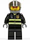 Minifig No: cty0003  Name: Fire - Reflective Stripes, Black Legs, Dark Bluish Gray Helmet, Trans-Brown Visor