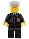 Minifig No: cty0008  Name: Police - City Suit with Blue Tie and Badge, Black Legs, Scowl, White Hat