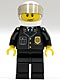 Minifig No: cty0013  Name: Police - City Suit with Blue Tie and Badge, Black Legs, White Helmet, Trans-Black Visor, Scowl
