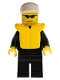 Minifig No: cty0019  Name: Police - City Suit with Blue Tie and Badge, Black Legs, Sunglasses, White Cap, Life Jacket