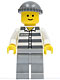 Minifig No: cty0028  Name: Police - Jail Prisoner 50380 Prison Stripes, Light Bluish Gray Legs, Dark Bluish Gray Knit Cap