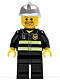 Minifig No: cty0045  Name: Fire - Reflective Stripes, Black Legs, Silver Fire Helmet, Beard Around Mouth