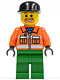 Minifig No: cty0046  Name: Sanitary Engineer 1 - Green Legs, Beard Around Mouth