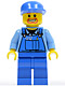 Minifig No: cty0048  Name: Overalls with Tools in Pocket Blue, Blue Cap, Beard Around Mouth