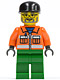 Minifig No: cty0049  Name: Sanitary Engineer 2 - Green Legs, Glasses and Beard