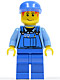 Minifig No: cty0050  Name: Overalls with Tools in Pocket Blue, Blue Cap, Messy Red Hair