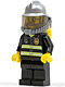 Minifig No: cty0057  Name: Fire - Reflective Stripes, Black Legs, Silver Fire Helmet, Beard and Glasses, Yellow Air Tanks