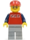 Minifig No: cty0060  Name: Red Shirt with 3 Silver Logos, Dark Blue Arms, Light Bluish Gray Legs, Glasses