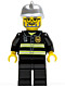 Minifig No: cty0088  Name: Fire - Reflective Stripes, Black Legs, Silver Fire Helmet, Glasses and Beard