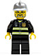 Lot ID: 337252206  Minifig No: cty0088  Name: Fire - Reflective Stripes, Black Legs, Silver Fire Helmet, Glasses and Beard