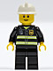 Lot ID: 147779726  Minifig No: cty0090  Name: Fire - Reflective Stripes, Black Legs, White Fire Helmet, Thin Grin, Yellow Hands (Undetermined Eyebrows)