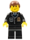Minifig No: cty0101  Name: Police - City Suit with Blue Tie and Badge, Black Legs, Vertical Cheek Lines, Reddish Brown Hair