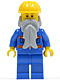Minifig No: cty0123  Name: Blue Jacket with Pockets and Orange Stripes, Blue Legs, Beard, Yellow Construction Helmet (Undetermined Eyebrows)