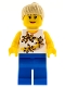 Minifig No: cty0130  Name: Yellow Flowers - Tan Ponytail, Blue Legs