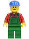 Minifig No: cty0136  Name: Overalls Farmer Green, Blue Cap