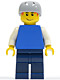 Minifig No: cty0155  Name: Plain Blue Torso with White Arms, Dark Blue Legs, Helmet