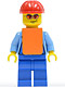 Minifig No: cty0157  Name: Lumberjack with Orange Vest