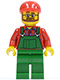 Minifig No: cty0170  Name: Overalls Farmer Green, Red Short Bill Cap, Beard and Glasses