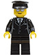 Minifig No: cty0172  Name: Suit Black, Black Hat, Silver Sunglasses - Airport Limo Driver
