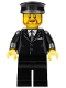 Minifig No: cty0189  Name: Suit Black, Black Police Hat, Brown Beard Rounded - Tram Driver