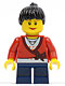 Minifig No: cty0193  Name: Sweater Cropped with Bow, Heart Necklace, Dark Blue Short Legs, Black Female Hair Ponytail