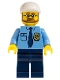 Minifig No: cty0219  Name: Police - City Shirt with Dark Blue Tie and Gold Badge, Dark Blue Legs, White Short Bill Cap