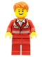 Minifig No: cty0272  Name: Paramedic - Red Uniform, Male, Tousled Hair