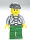 Minifig No: cty0288  Name: Police - Jail Prisoner 60675 Hoodie over Prison Stripes, Green Legs, Dark Bluish Gray Knit Cap