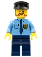 Minifig No: cty0289  Name: Police - City Shirt with Dark Blue Tie and Gold Badge, Dark Blue Legs, Black Hat