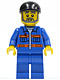 Minifig No: cty0290  Name: Blue Jacket with Pockets and Orange Stripes, Blue Legs, Black Short Bill Cap, Gray Beard