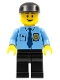 Minifig No: cty0298  Name: Police - City Shirt with Dark Blue Tie and Gold Badge, Black Legs, Black Cap