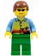 Minifig No: cty0305  Name: Sunset and Palm Trees - Male, Green Legs, Reddish Brown Male Hair, Sunglasses and Stubble