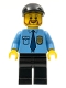 Minifig No: cty0316  Name: Police - City Shirt with Dark Blue Tie and Gold Badge, Black Legs, Black Short Bill Cap, Brown Beard Rounded