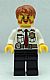 Minifig No: cty0380  Name: Fire Chief - White Shirt with Tie and Belt, Black Legs, Dark Orange Short Tousled Hair