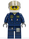 Minifig No: cty0383  Name: Forest Police - Helicopter Pilot, Dark Blue Flight Suit with Badge, Helmet, Black and Silver Sunglasses, NO Eyebrows