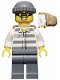 Minifig No: cty0392  Name: Police - Jail Prisoner 50380 Prison Stripes, Dark Bluish Gray Legs, Dark Bluish Gray Knit Cap, Backpack, Mask