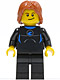 Minifig No: cty0407  Name: Coast Guard City - Surfer in Wetsuit, Dark Orange Tousled Hair, Crooked Smile