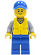 Minifig No: cty0424  Name: Coast Guard City - Crew Member, Blue Cap with Hole
