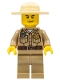 Minifig No: cty0425  Name: Forest Police - Dark Tan Shirt with Pockets, Radio and Gold Badge, Dark Tan Legs, Campaign Hat, Angry Eyebrows and Scowl