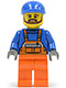 Minifig No: cty0459  Name: Overalls with Safety Stripe Orange, Orange Legs, Blue Short Bill Cap, Brown Beard (Tow Truck Driver)