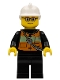 Minifig No: cty0508  Name: Fire - Reflective Stripe Vest with Pockets and Shoulder Strap, White Fire Helmet, Glasses