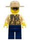 Minifig No: cty0516  Name: Swamp Police - Officer, Vest, Dark Tan Hat, Sunglasses