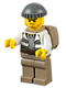 Minifig No: cty0522  Name: Swamp Police - Crook Male with Dark Bluish Gray Knit Cap and Backpack