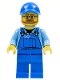 Minifig No: cty0544  Name: Overalls with Tools in Pocket Blue, Blue Cap with Hole, Beard and Glasses