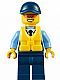 Minifig No: cty0615  Name: Police - City Officer, Life Jacket, Orange Sunglasses