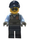 Minifig No: cty0619  Name: Police - City Officer, Sunglasses, Gray Vest with Radio and Gold Badge, Dark Blue Legs, Dark Blue Cap