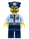 Minifig No: cty0633  Name: Police - City Officer, Zipper Jacket and Badge, Prison Island Police Chief